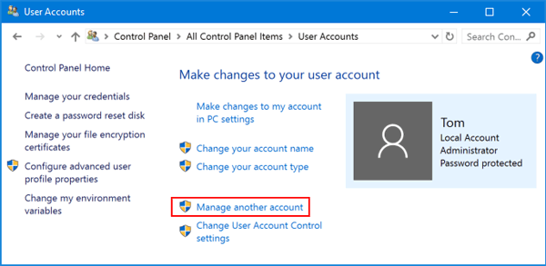 How to Change Another Users Password in Windows 10
