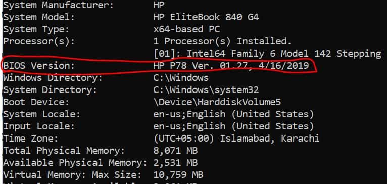 Check BIOS Version of your Laptop Computer  via Command for how old my laptop