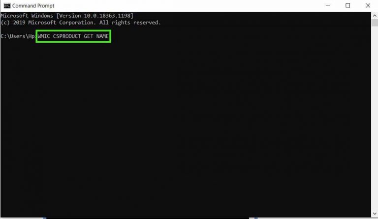 How To Get Model Number Of Hp Laptop From Command Prompt