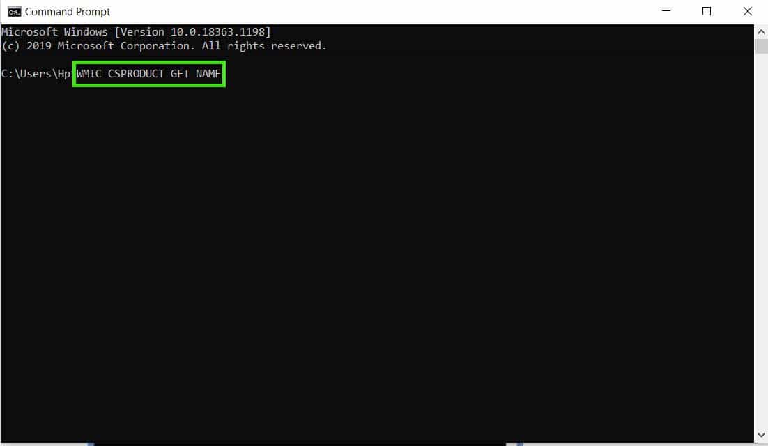 How to Find Model Number of HP Laptop using Command Prompt