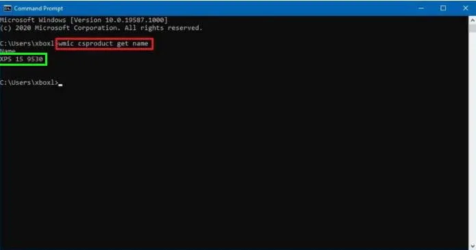check dell laptop model number using cmd
