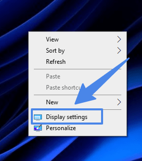 Display Settings in window 10