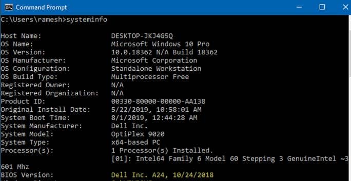 Find Dell Age Using Command Prompt