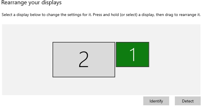 change order of display in dual monitor