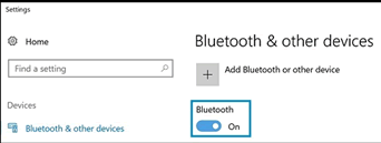 toggle the Bluetooth setting to On