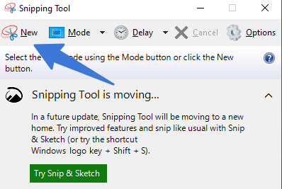 Take Screenshot on Acer using Snipping tool