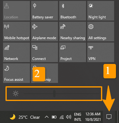 adjust laptop brightness using function key