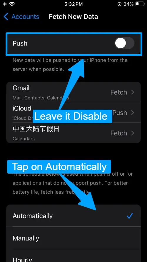 tap on automatically in fetch option
