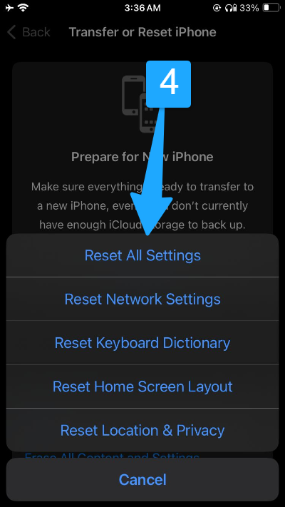 Reset All Settings for app not deleting issue