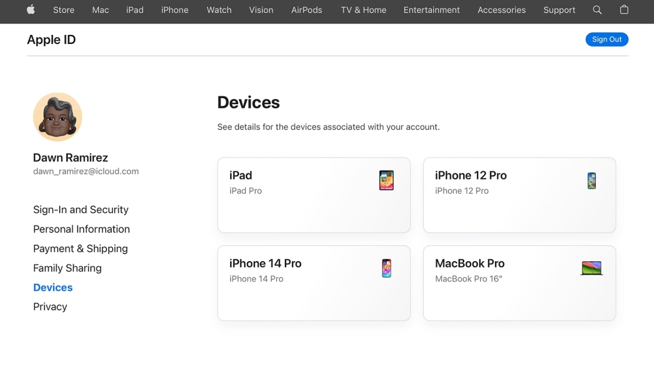 apple id device list