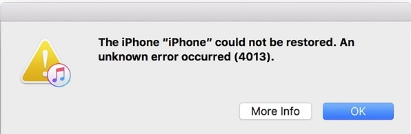 error in itune recovery mode of iphone 