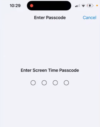 screen time passcode for app deleting in iphone