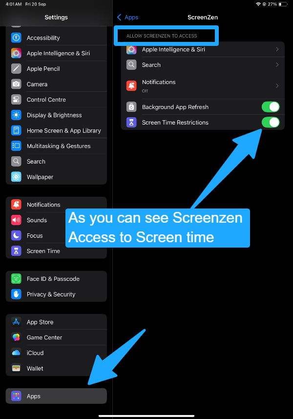 third party app have acess to screen time iphone