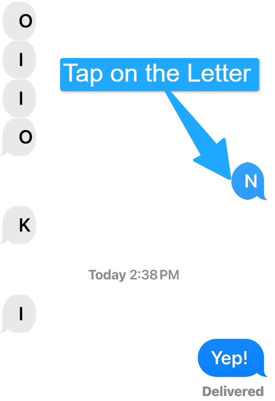 imessage showing only first letter of text