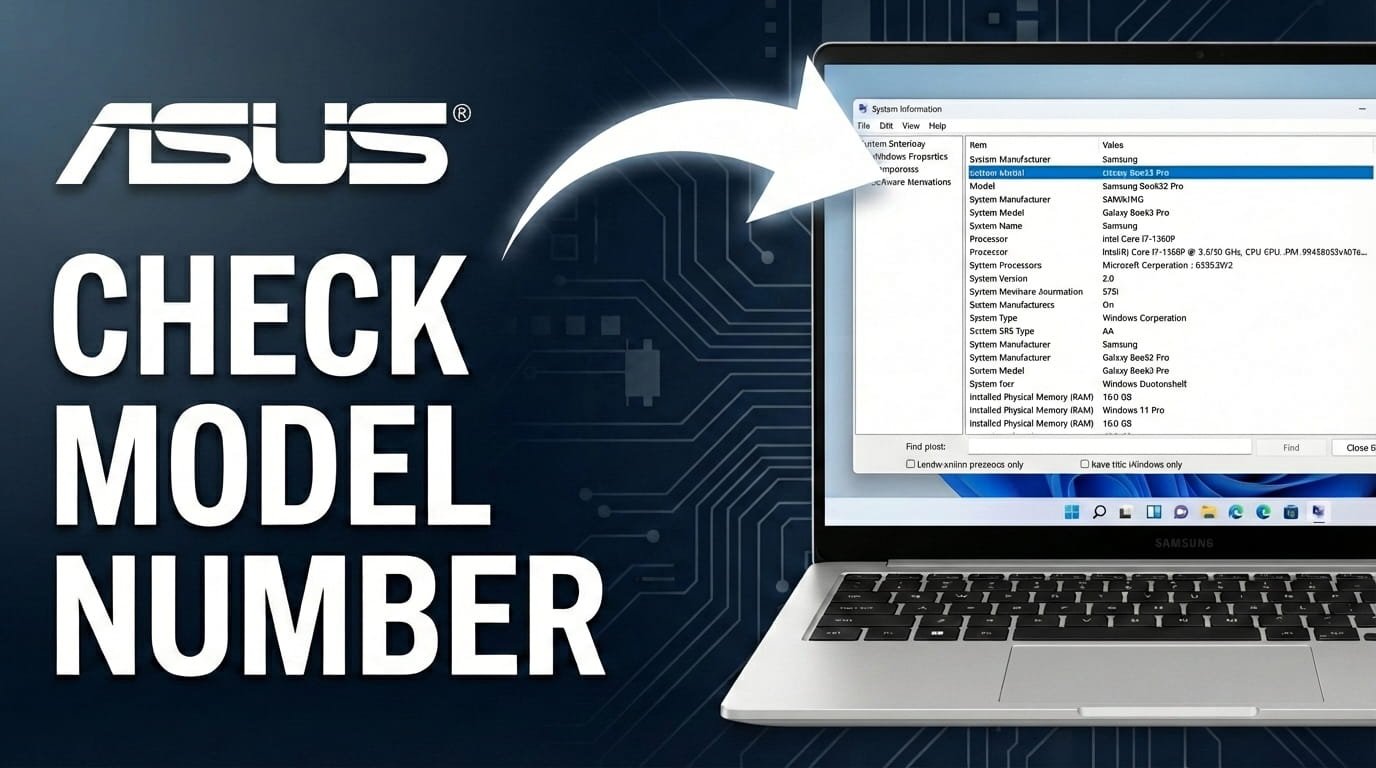 Check model number of Asus