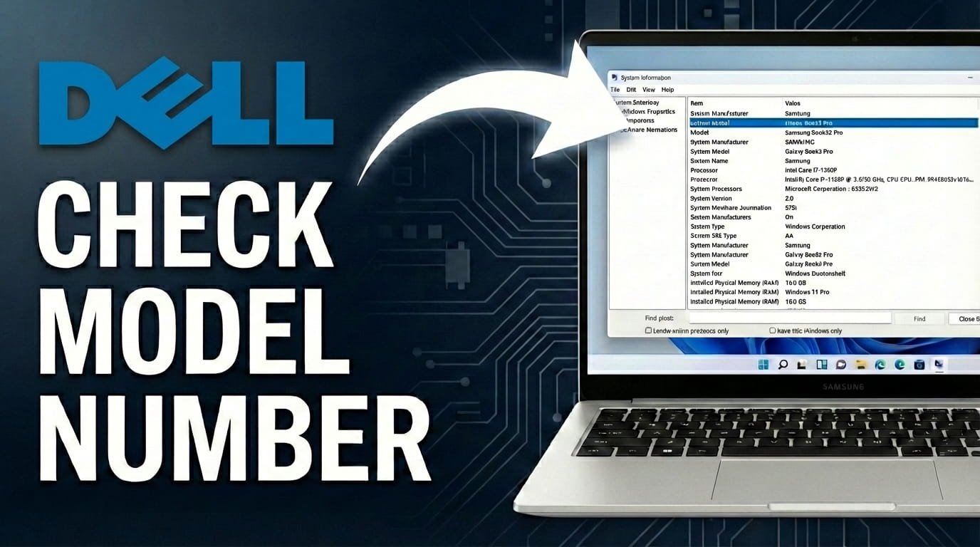 Check model number of dell